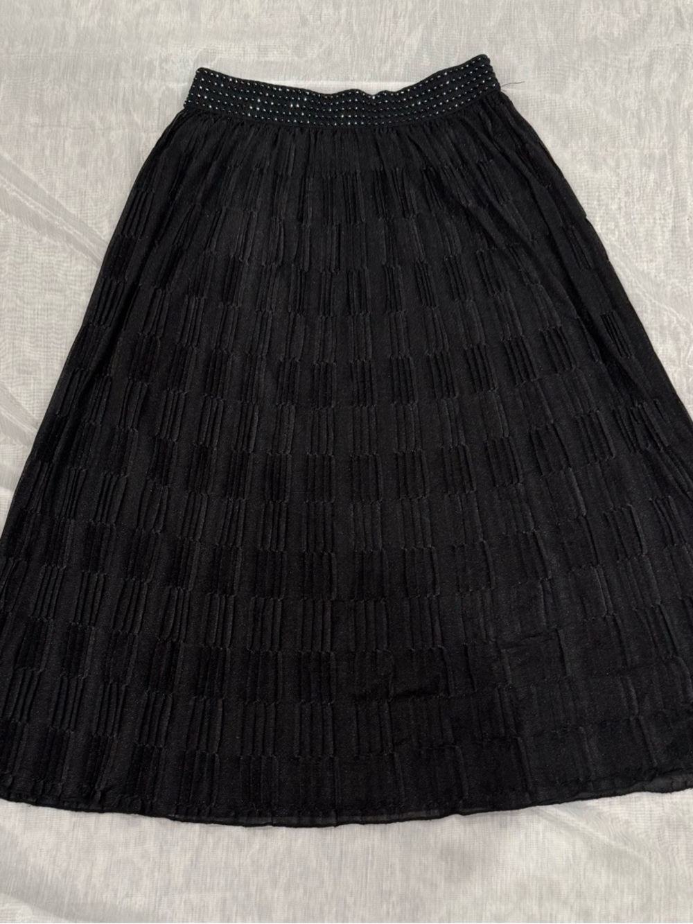 Rhinestone Belt Black Frilly Skirt - Perfect for both Work and Play
